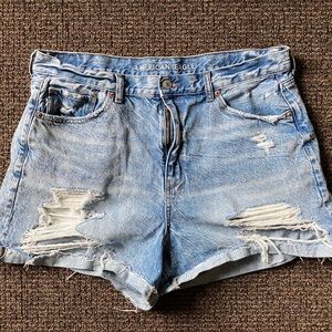 American Eagle High Waisted Distressed Mom Shorts